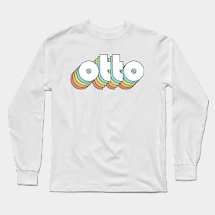 Otto - Retro Rainbow Typography Faded Style Long Sleeve T-Shirt